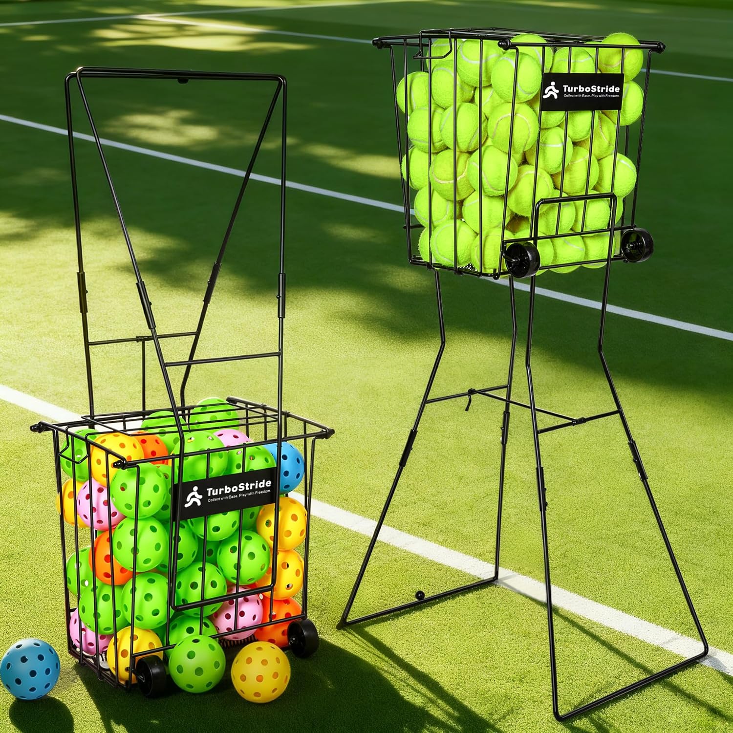 Skiennix Tennis Ball Hopper - Portable Pickleball Ball Basket for Easy Pickup & Storage | Large Size