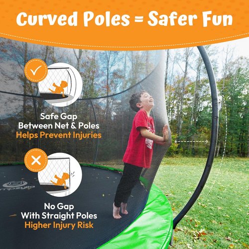 Jumpzylla Trampoline - Outdoor Recreational Trampoline with Enclosure & Ladder | 8FT to 16FT, ASTM Approved