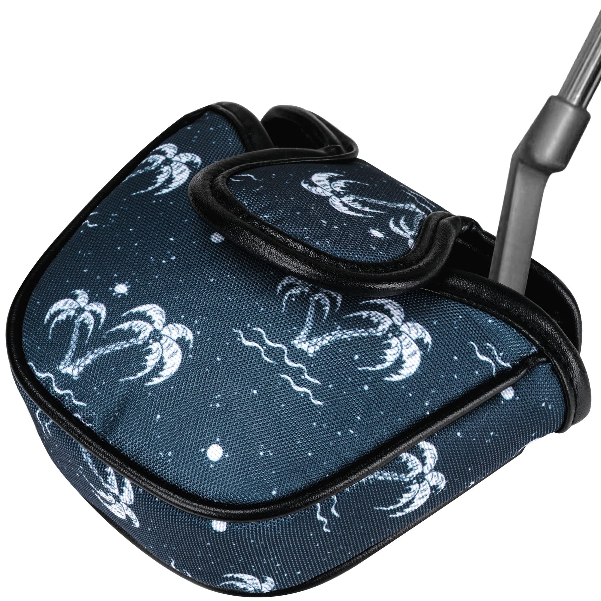 VIXYN Mallet Putter Cover - Cool Mallet Putter Headcover - Magnetic Fleeced Lined Head Covers to Protect Your Golf Clubs (Flamin (Palm Springs)