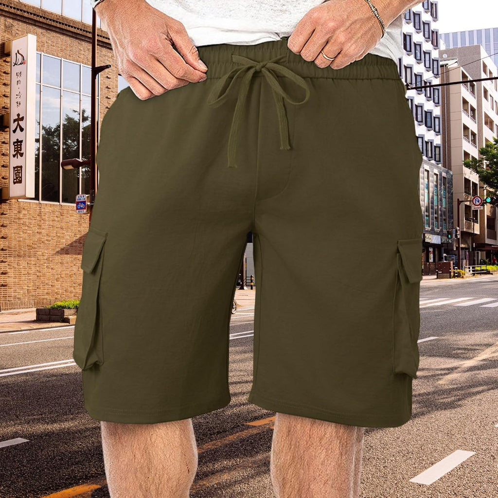 ZOCANIA Men's Cargo Shorts - Summer Sport Shorts with Elastic Waist & Pockets | Comfortable Fit