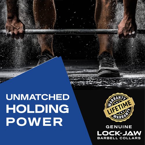 Lock-Jaw PRO 2 Barbell Collars Olympic Barbell Clamps 2 Pcs – Heavy Duty Bar Clamps for 2” & 50mm Olympic Bars – Secure Weight Bar Clamps for Strength Training & Home Gym Accessories – All Black