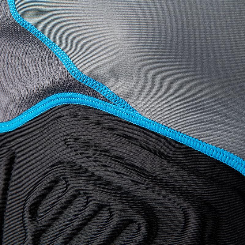 Charcoal, Optic Blue+Medium CHAMPRO Bull Rush Padded Compression Shirt for Boys