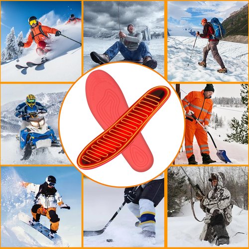 NASOLZIK Heated Insole for Men Women - APP 5000mAh Battery Rechargeable Electric Insoles with 4 Heating Levels for Winter Skiing Hunting Camping Hiking Fishing Cycling,Size L
