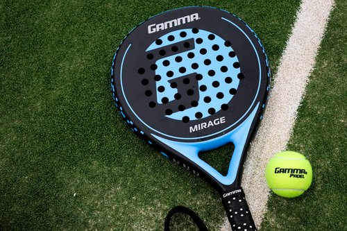 Gamma Mirage Padel Racket – Round Shape for Forgiveness & Maneuverability with Large Sweet Spot, Soft Feel - Enhanced Control, Spin, and Comfort for Skill Development