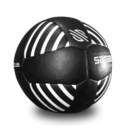 Sanabul Lab Series 14-inch Medicine Ball for Exercise Cross Training Essential Core Workouts and Explosive Fitness Exercises Weighted Ball - Black/White, 10 lbs