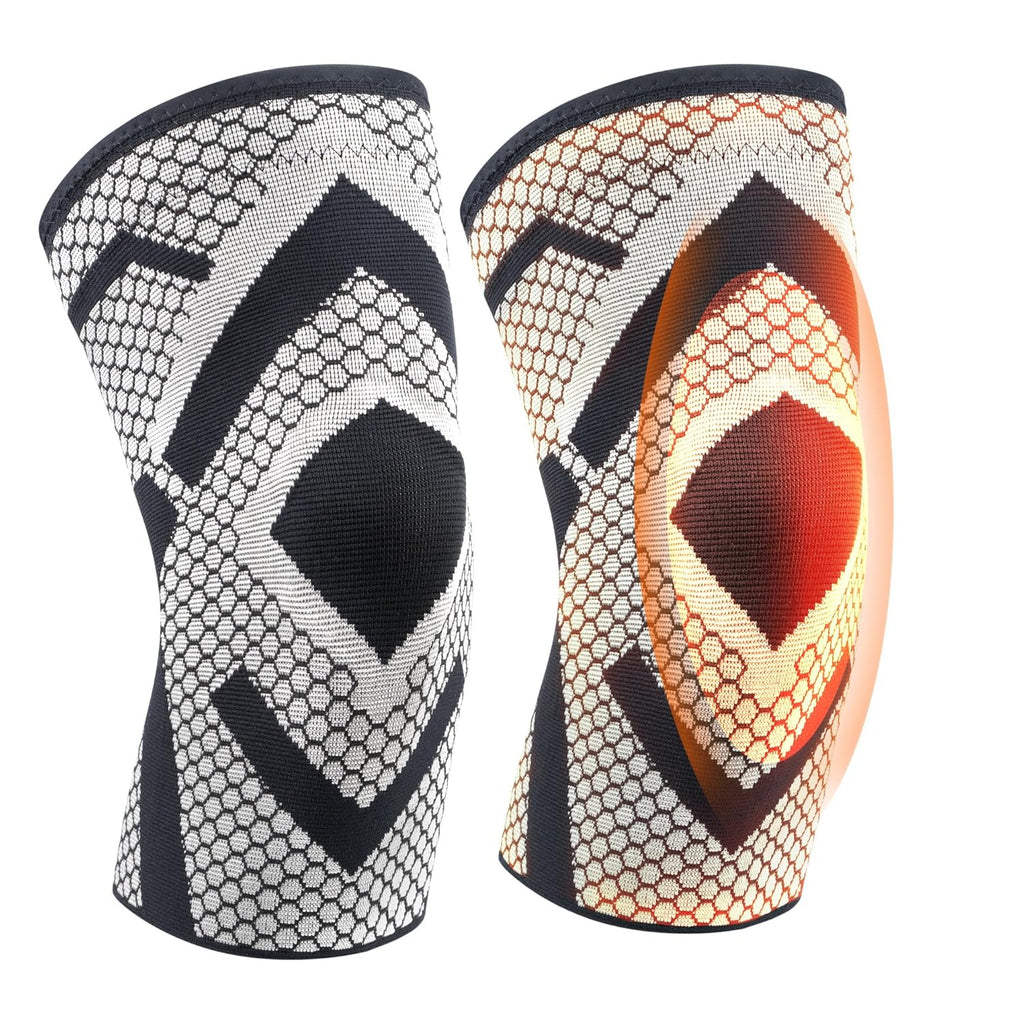 Skiennix Knee Support Brace - Thermal Compression Pads for Men & Women | Pain Relief for Meniscus Tear & ACL (Large)