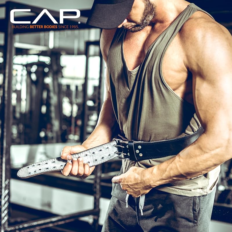 CAP Barbell Premium Leather Weightlifting Belt M/L – Heavy-Duty 4" Belt for Squats & Deadlifts