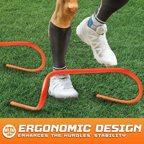 Yes4All Agility Speed Training, Agility Hurdles for Athletes, Speed and Agility Training Equipment for Soccer, Basketball, Football Hurdle Training – 10 Hurdles with Carry Strap
