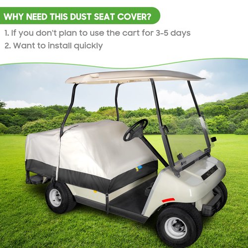 10L0L Waterproof Golf Cart Seat Cover, Universal for Yamaha EZGO Club Car 2+2 Seats Rain Covers | 600D Oxford Golf Cart Seat Protective Covers | Rain & Dust Protection | Easy On/Off for Daily Use