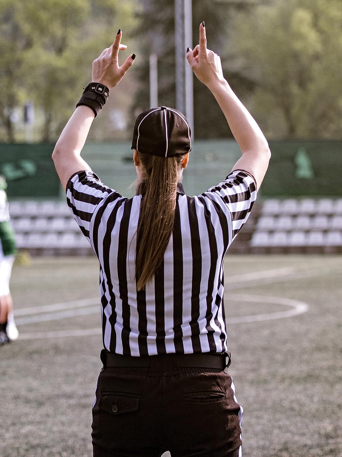 Skiennix Referee Shirt - V-Neck Striped Jersey for Men & Women | Professional Sports Uniform
