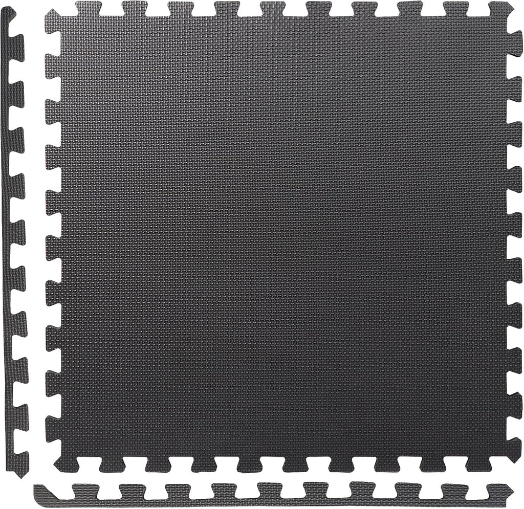 Smartxchoices Puzzle Gym Mats - 1/2" Thick EVA Foam Interlocking Tiles for Home Gym | 48 Sq Ft, Black