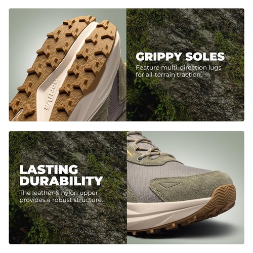 NORTIV 8 Men's Wide Toe Box Hiking Boots Low Drop Waterproof Outdoor Trekking Camping Shoes Katahdin,Size 11,Olive,SNHB25001M