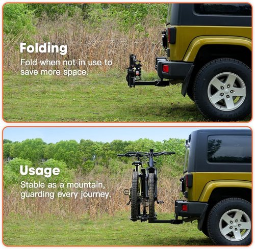 CRAVOT MagRack F2 200 lbs Capacity Electric Bike Rack, No Installation Bike Carrier for 2 Bike, Folding Bike Racks for Tow Hitch 2'' Receiver Cars Trucks SUVs Minivans RV, Trailer