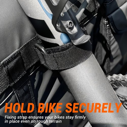 MNJ MOTOR Tailgate Bike Pad, Pickup Truck Tailgate Pad Carry 5 Mountain Bikes Tailgate Cover Tailgate Protection Pad with Reflective Strips Tool Pockets and Rear Camera Opening