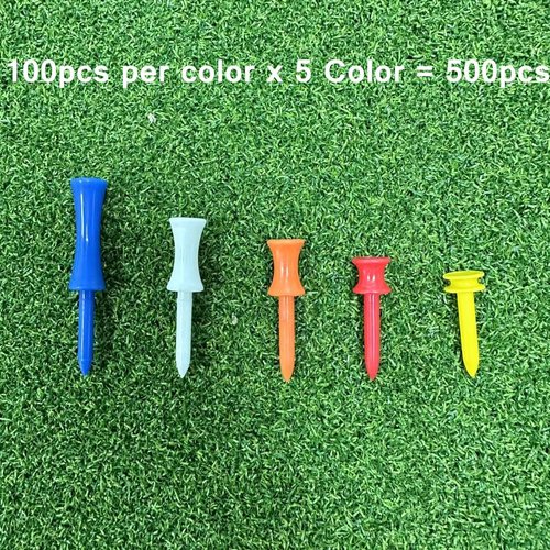 LM sports Plastic Castle Step Down Golf Tees, Professional Height Control Tee for Practice, 500 Pack