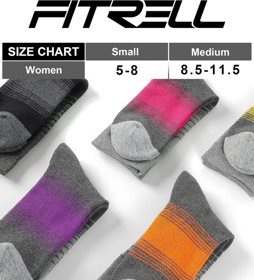 FITRELL Women's Merino Wool Hiking Socks - 4 Pack, Cushioned & Thermal for Ultimate Comfort
