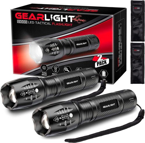 **Skiennix LED Flashlight - High Lumens Mini Tactical 2-Pack with 5 Zoomable Modes | Compact for Camping & Emergency**