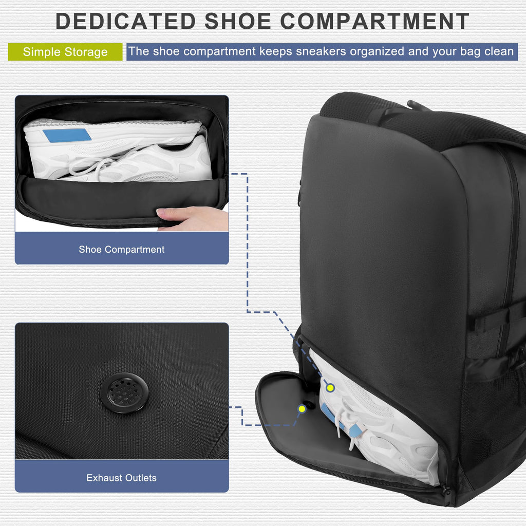 UNIHIMAL Tennis Bag Tennis Backpack for Men Women, Large Capacity Holds 2 Rackets with Ventilated Shoe Compartment and Insulated Pocket