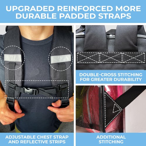 SHYLERO Clear Backpack Heavy Duty has TSA Lock, 2-WAY Zipper. PVC Transparent Backpack X-Large - H18''xW14''xD8 - Black