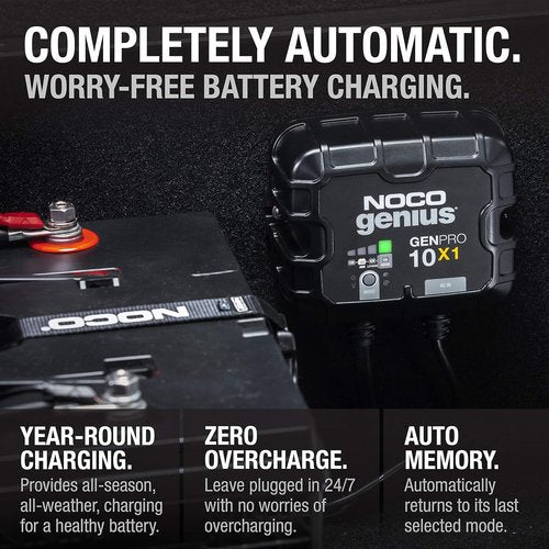 NOCO Genius GENPRO10X1 Onboard Battery Charger - 10A, Waterproof 12V Marine Charger with Overcharge Protection & Temperature Compensation