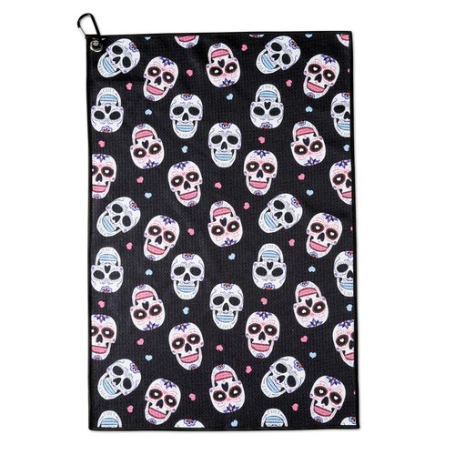 CybGene Sugar Skull Gifts Golf Towel, Sugar Skull Golf Gifts, 40 x 60cm Microfiber Golf Towel for Golf Bags for Birthday, Christmas