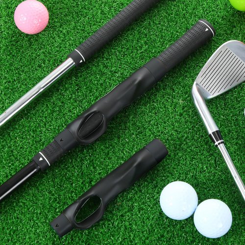 Seenelling 2 Pack Golf Grip Trainer Swing Trainer for Improving Hand Positioning Right Handed Golf Club Grip Equipment for Beginner Learn Correct Posture(Black)