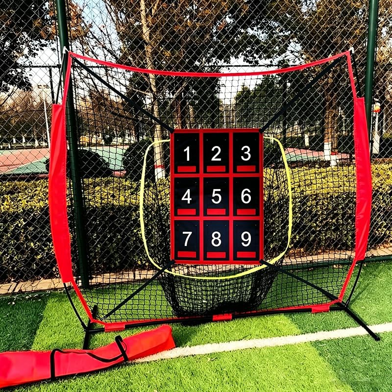 CORECISE Red Numbered Strike Zone Target for Baseball & Softball Net – 9-Zone Pitching Target
