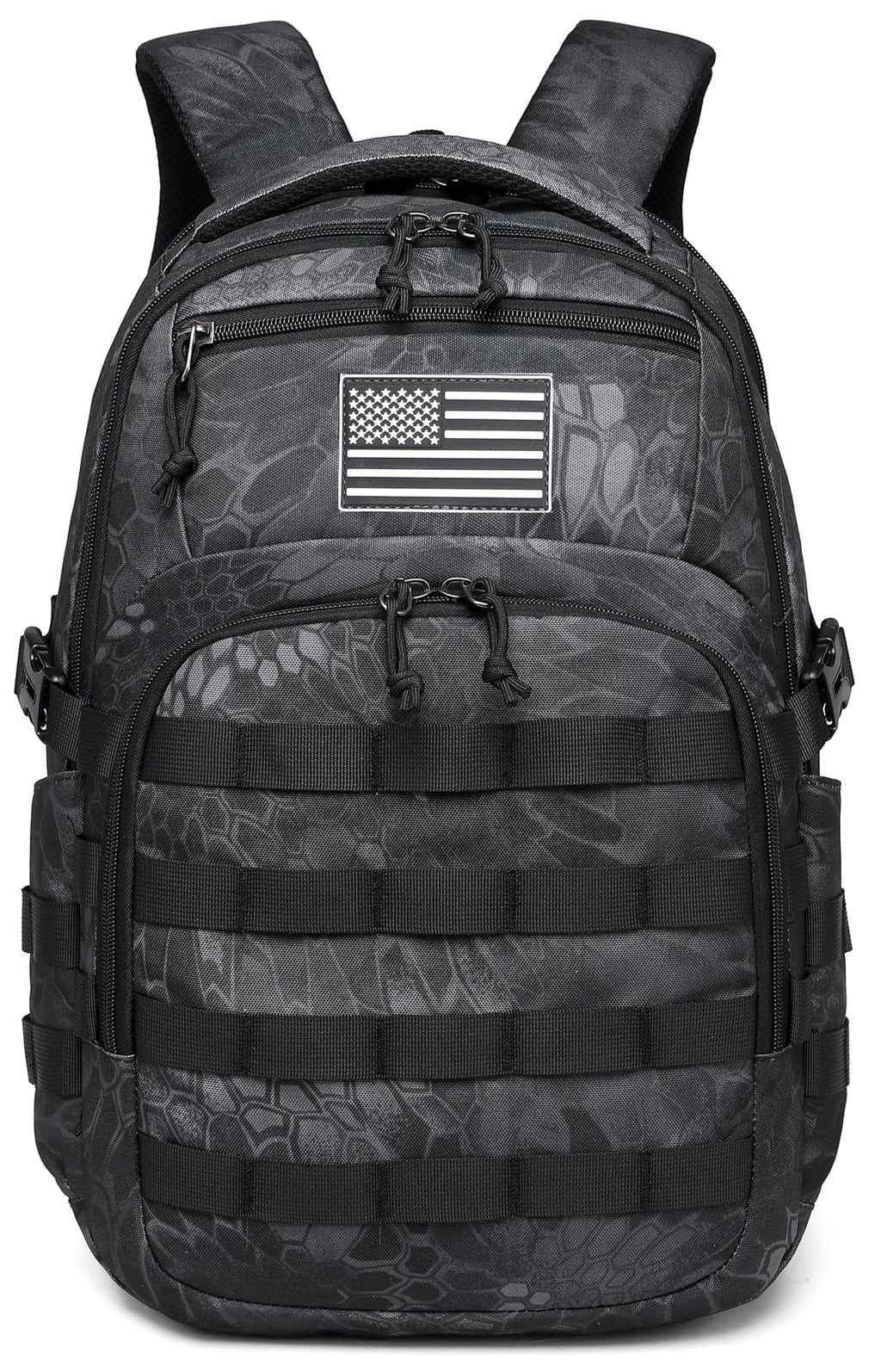Wotony Military tactical backpack, backpack for men black small tactical assault bag (Python Black, 18.5 inch)
