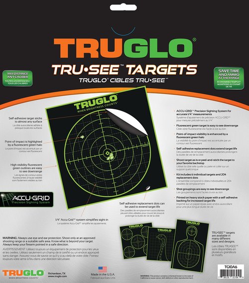 TRUGLO 12X12 Tru-See 100 Yard Bright Fluorescent Self-Adhesive High-Visible Reactive Splatter Targets, 12-Pack/Green