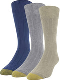 GOLDTOE Men's Nantucket Crew Socks - Comfortable 3-Pair Set for Everyday Wear