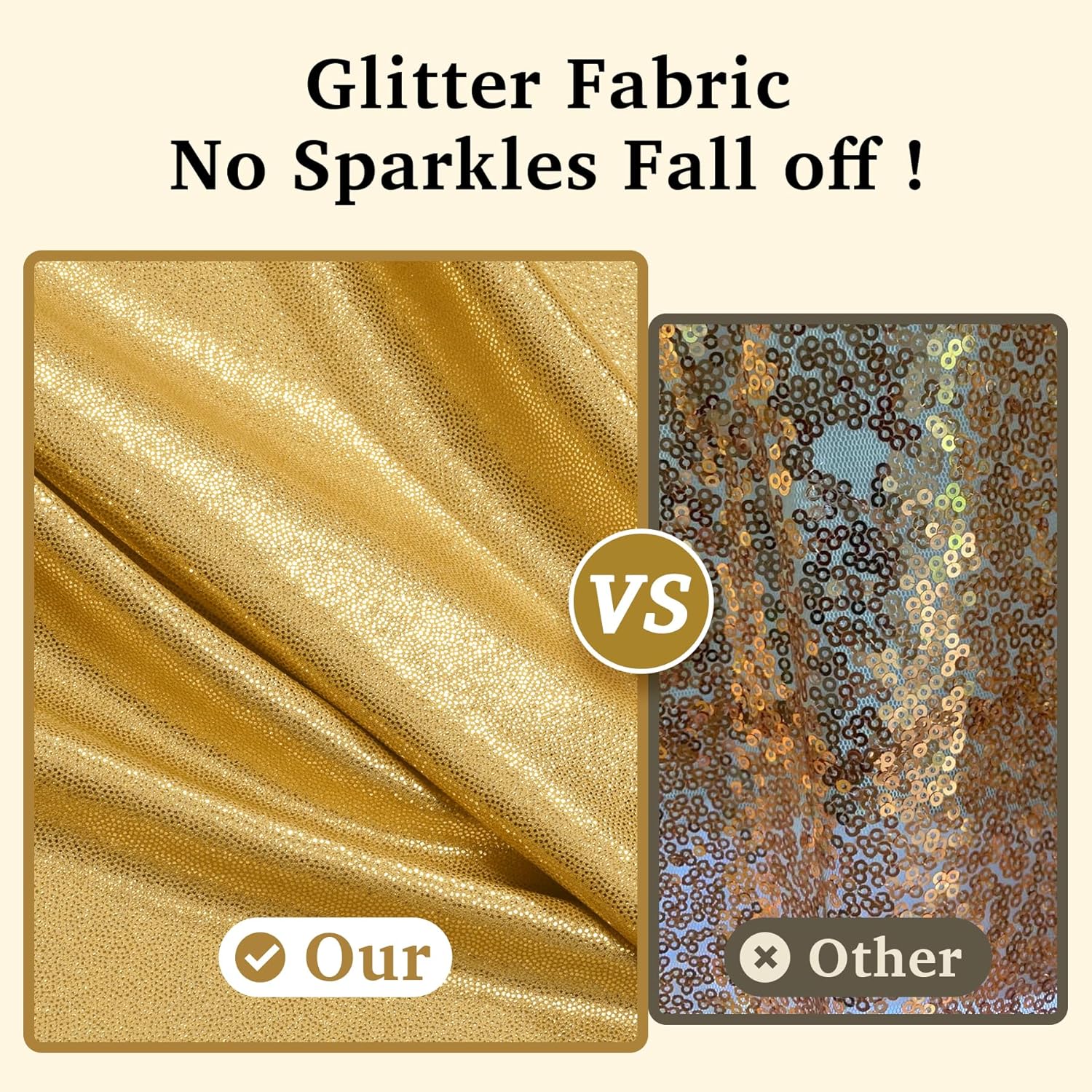 Skiennix Gold Sequin Backdrop Curtain Panels - Wrinkle-Free Glitter Photo Drapes | 10x10 ft for Weddings & Parties