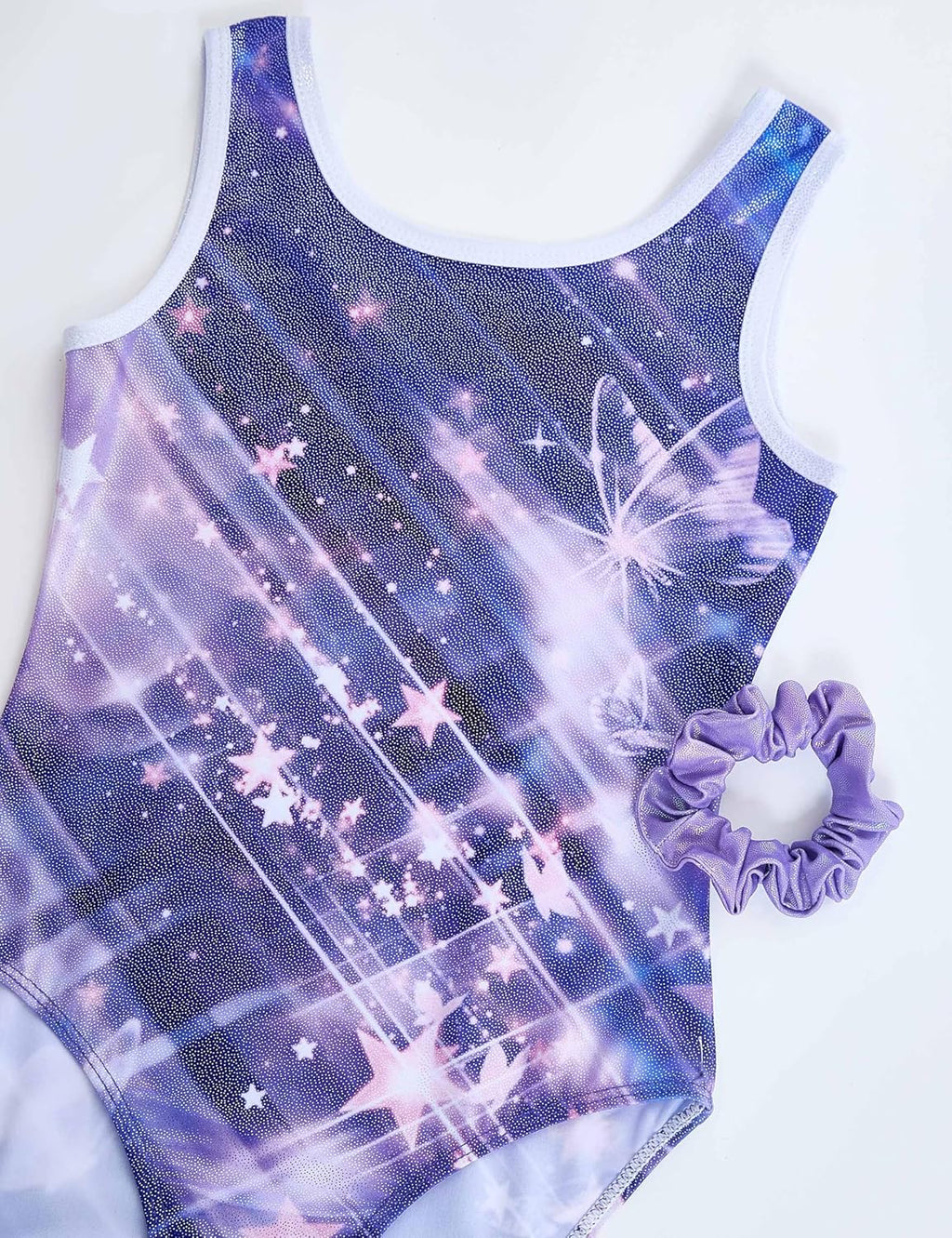 Regine Switzerland 5-Piece Gymnastics Leotard Set for Girls - Includes Shorts, Scrunchie & Wristbands
