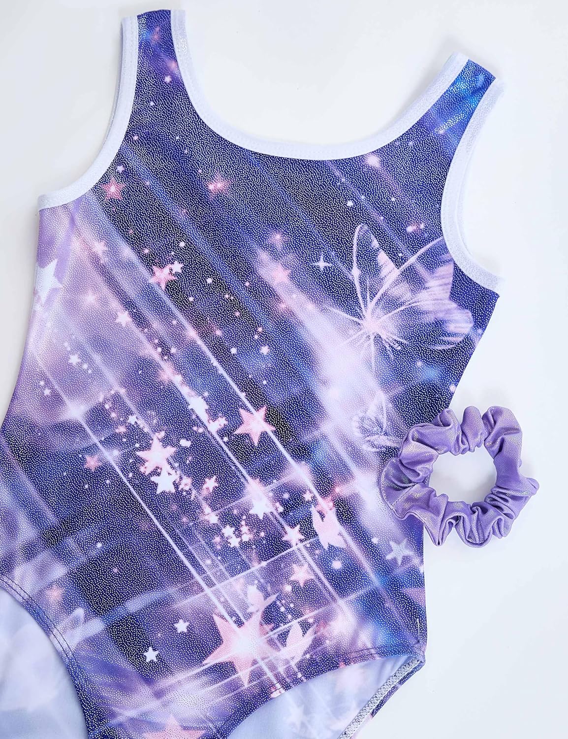 Regine Switzerland 5-Piece Gymnastics Leotard Set for Girls - Includes Shorts, Scrunchie & Wristbands