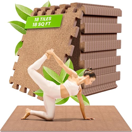Bemaxx Gym Mats Set - 18 Pcs EVA Interlocking Foam Tiles | 18 Sq Ft Protective Flooring for Home Workouts