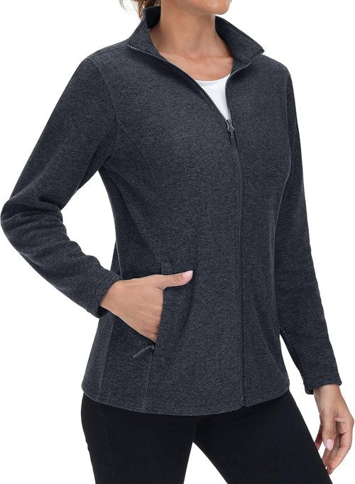 MAGCOMSEN Fleece Jacket for Women - Lightweight, Soft, Warm Winter Jacket with Pockets | Ideal for Outdoor Hiking