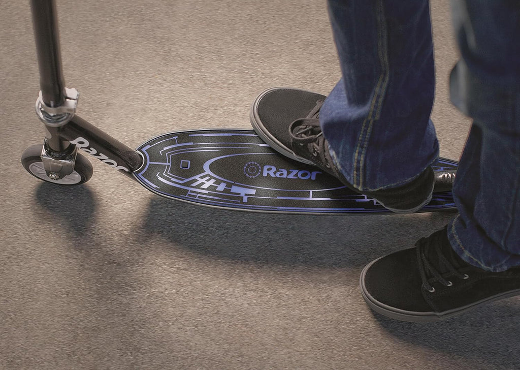 Razor Tekno Kick Scooter - Lightweight Steel Frame with Glowing Blue LED Deck | For Kids 6+
