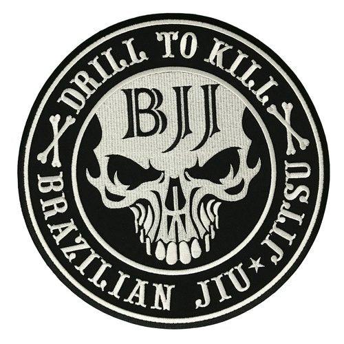 Gi Store Rocks! Jiu Jitsu Gi Patches Drill to Kill 9.8 inches sew on Jujitsu Gi Patch for BJJ GIS and BJJ Apparel Embroidery – Gifts for Jiu Jitsu, GS-00124