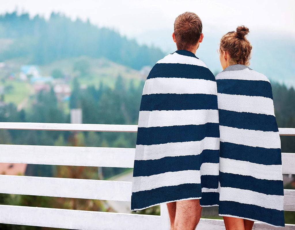 Utopia Towels Jumbo Beach Towel - 100% Ring-Spun Cotton, Highly Absorbent & Quick-Dry, 35x70 Inches | 2 Pack Navy