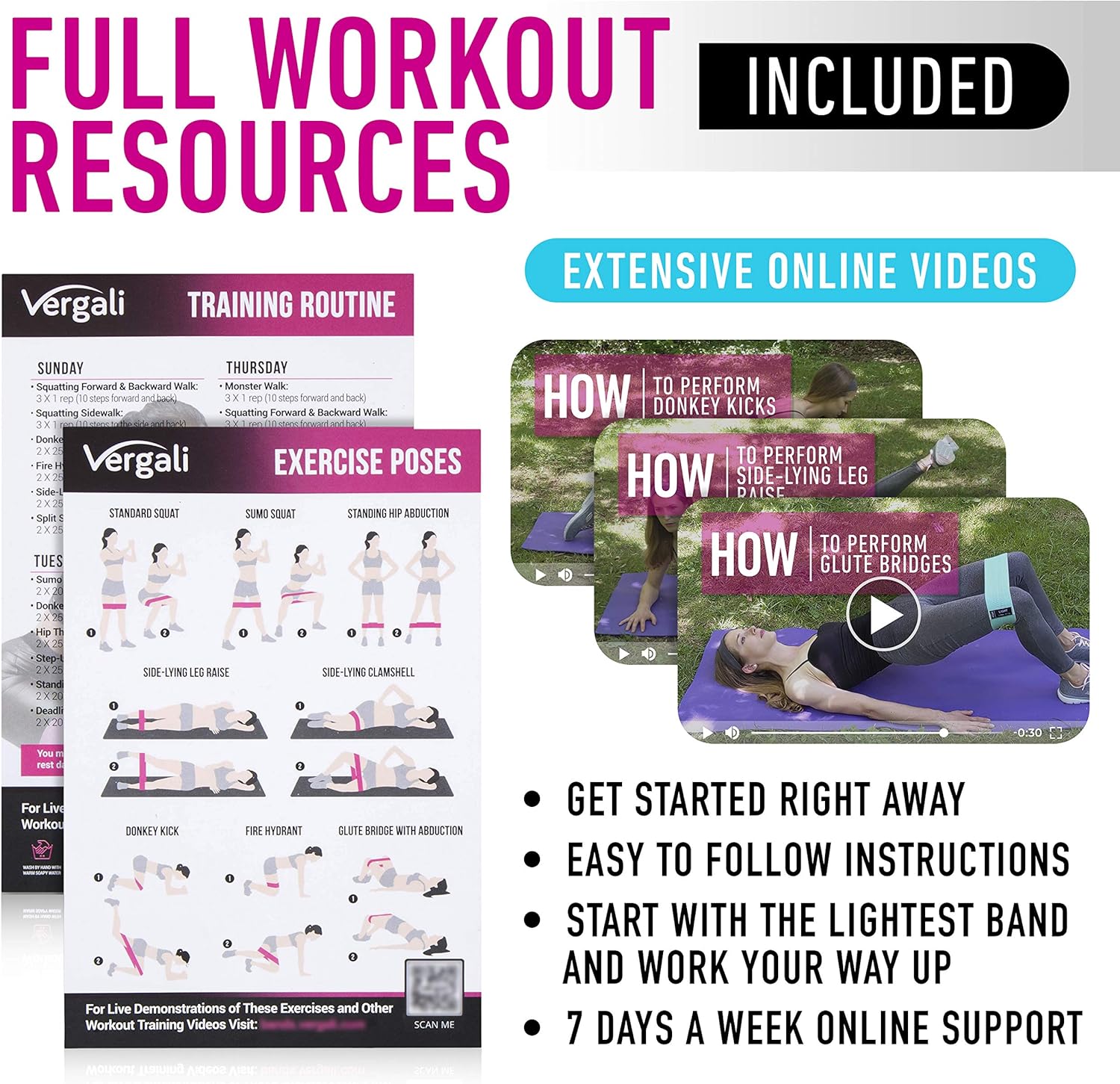 Resistance Bands - Fabric Elastic Workout Bands Set for Legs, Glutes & Thighs | 4 Booty Bands Guide