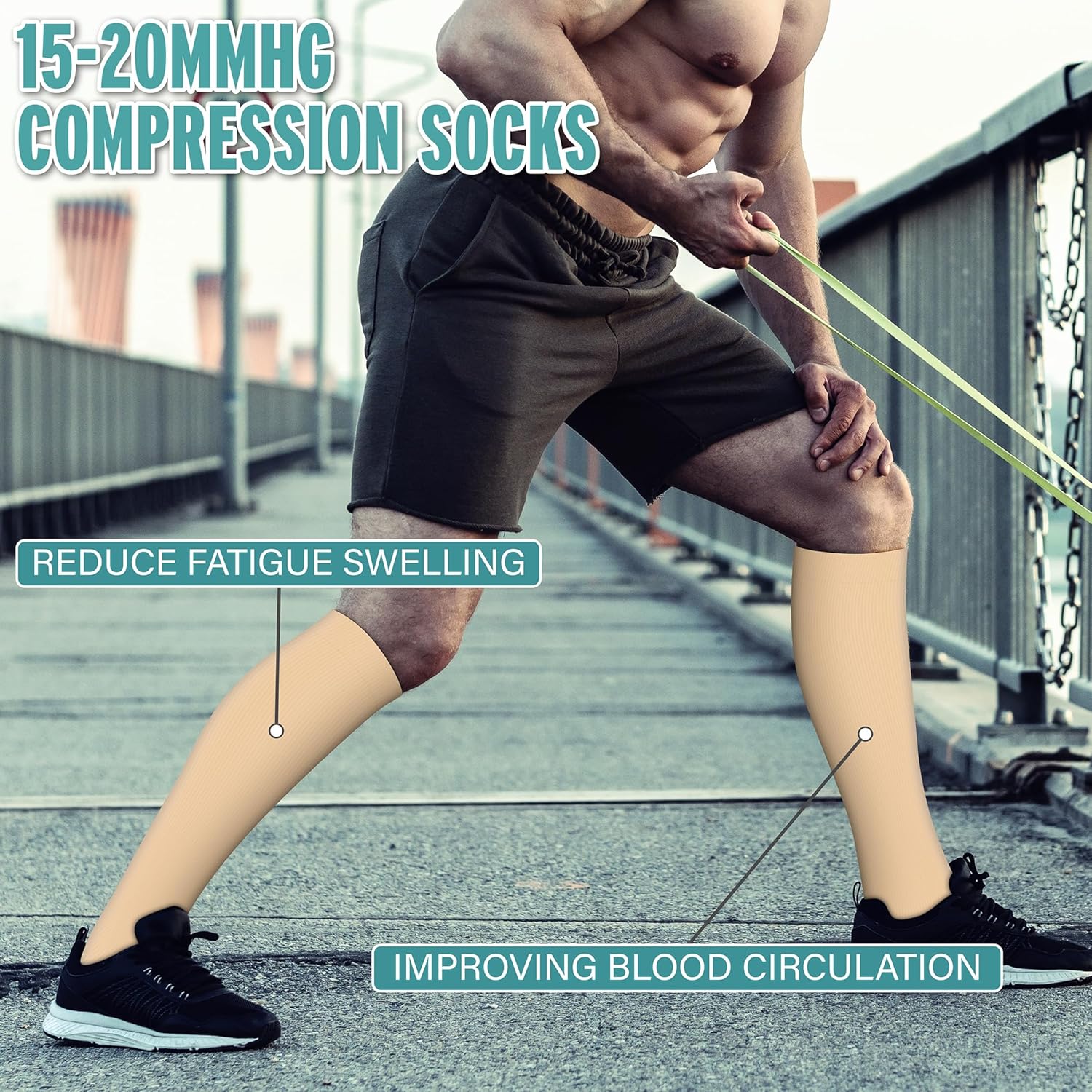 Skiennix Compression Socks - 15-20 mmHg Support for Nurses, Running, Hiking & Recovery | 3 Pairs