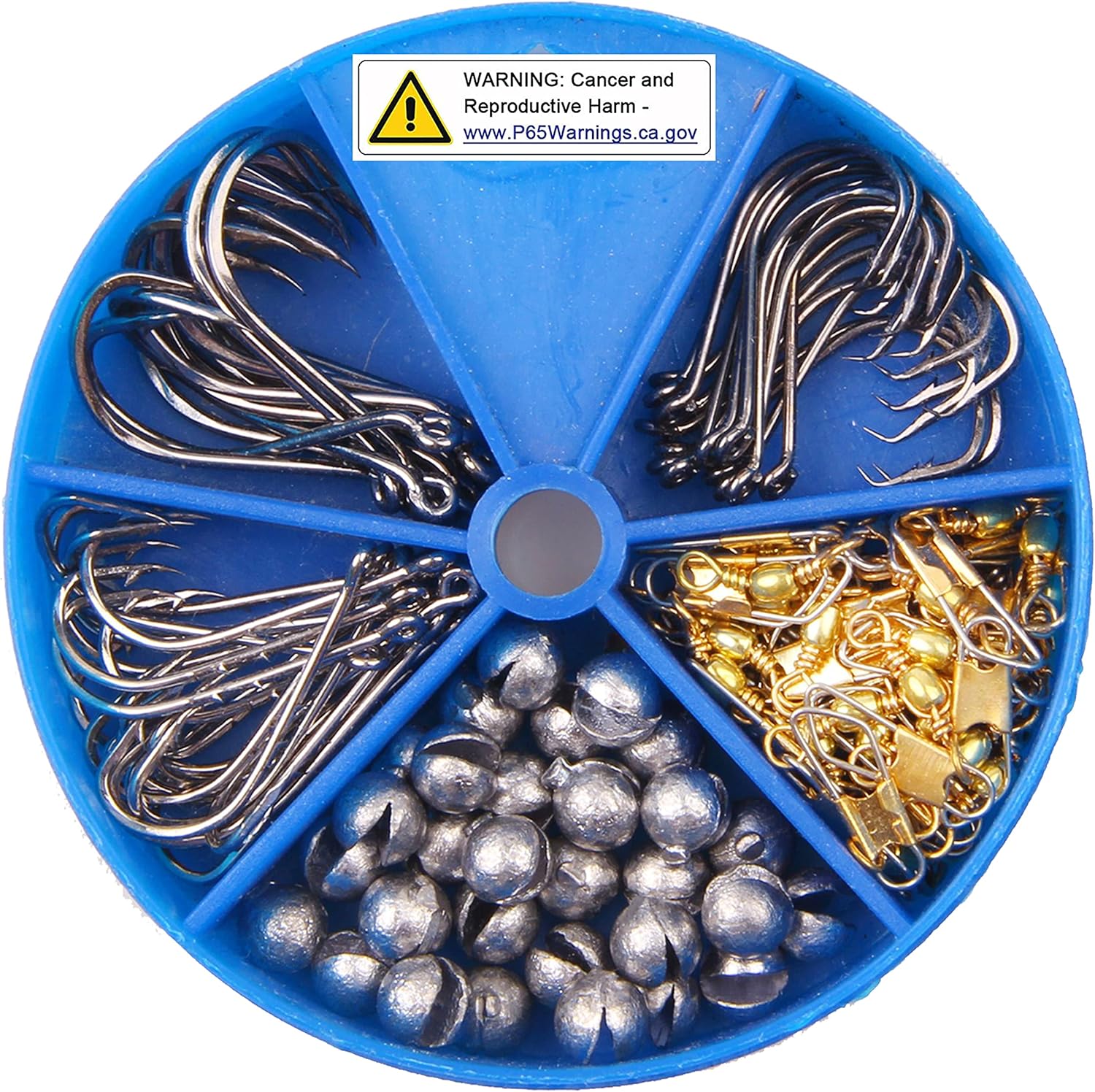 Regine Switzerland Fishing Hooks & Sinkers Assortment - 110 Pcs Terminal Tackle Kit