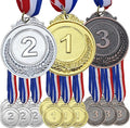 GOLDGE 18 Award Medals - Perfect for Sports, Competitions & Events - 2 Inches - Set of 18 in Gold, Silver & Bronze