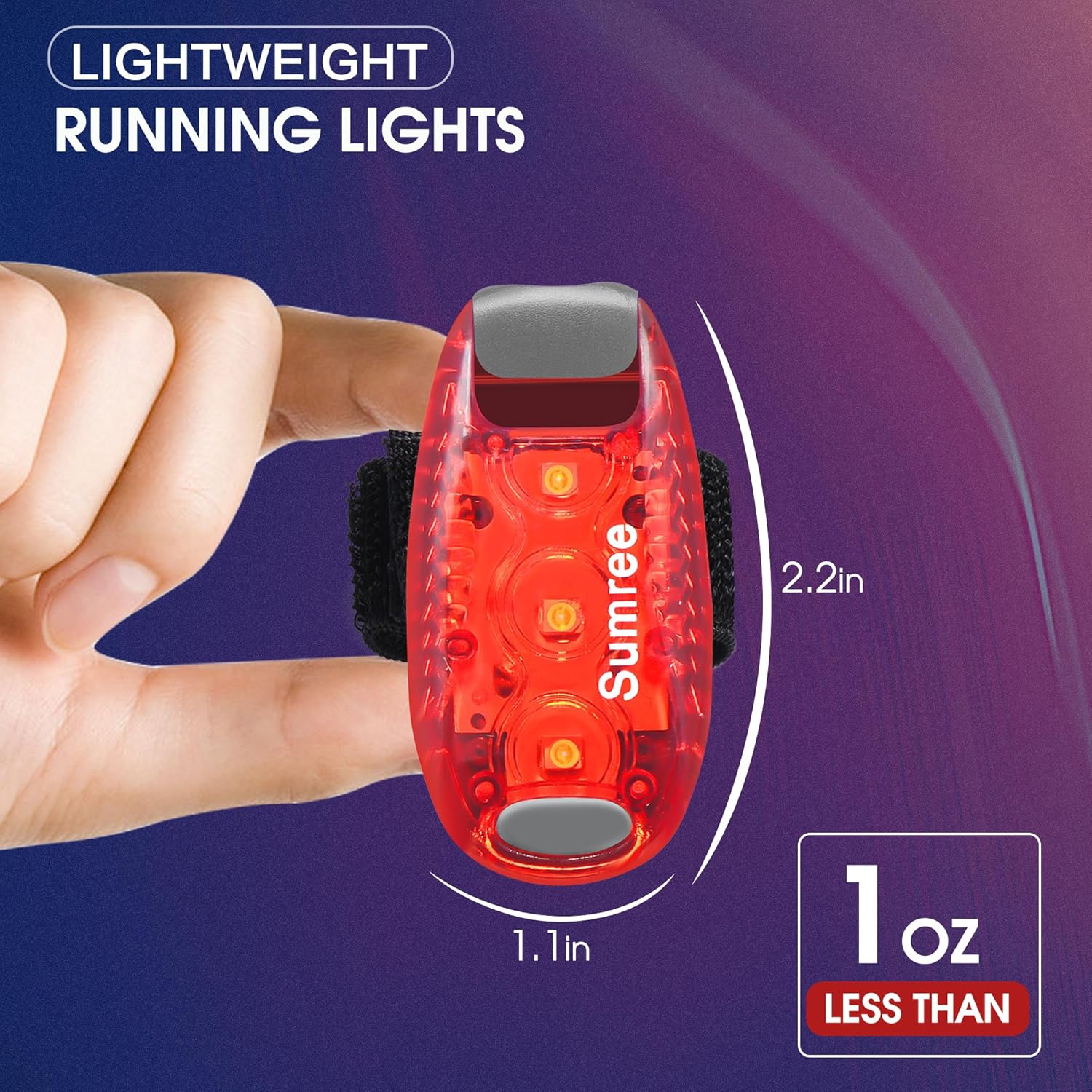 Skiennix LED Safety Lights - High Visibility Clip-On Strobe & Running Lights | 4-Pack for Runners, Bicycles, and More