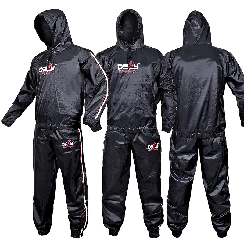 DEFY Heavy Duty Hooded Sauna Suit 4X-Large for Men & Women - Anti-Rip Full Body Sweat Gear