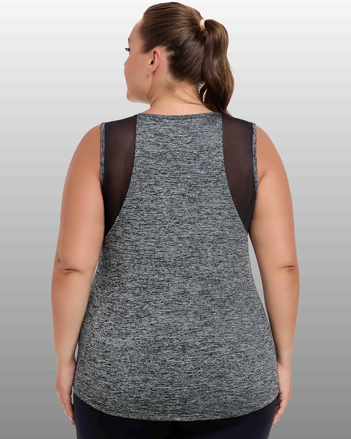 Skiennix Plus Size Workout Tank Tops - Mesh Sleeveless Athletic Tunics for Women | XL-5XL Loose Fit