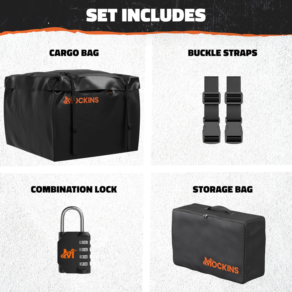 Mockins 30 CuFt Square Weatherproof Trailer Hitch Cargo Carrier Bag