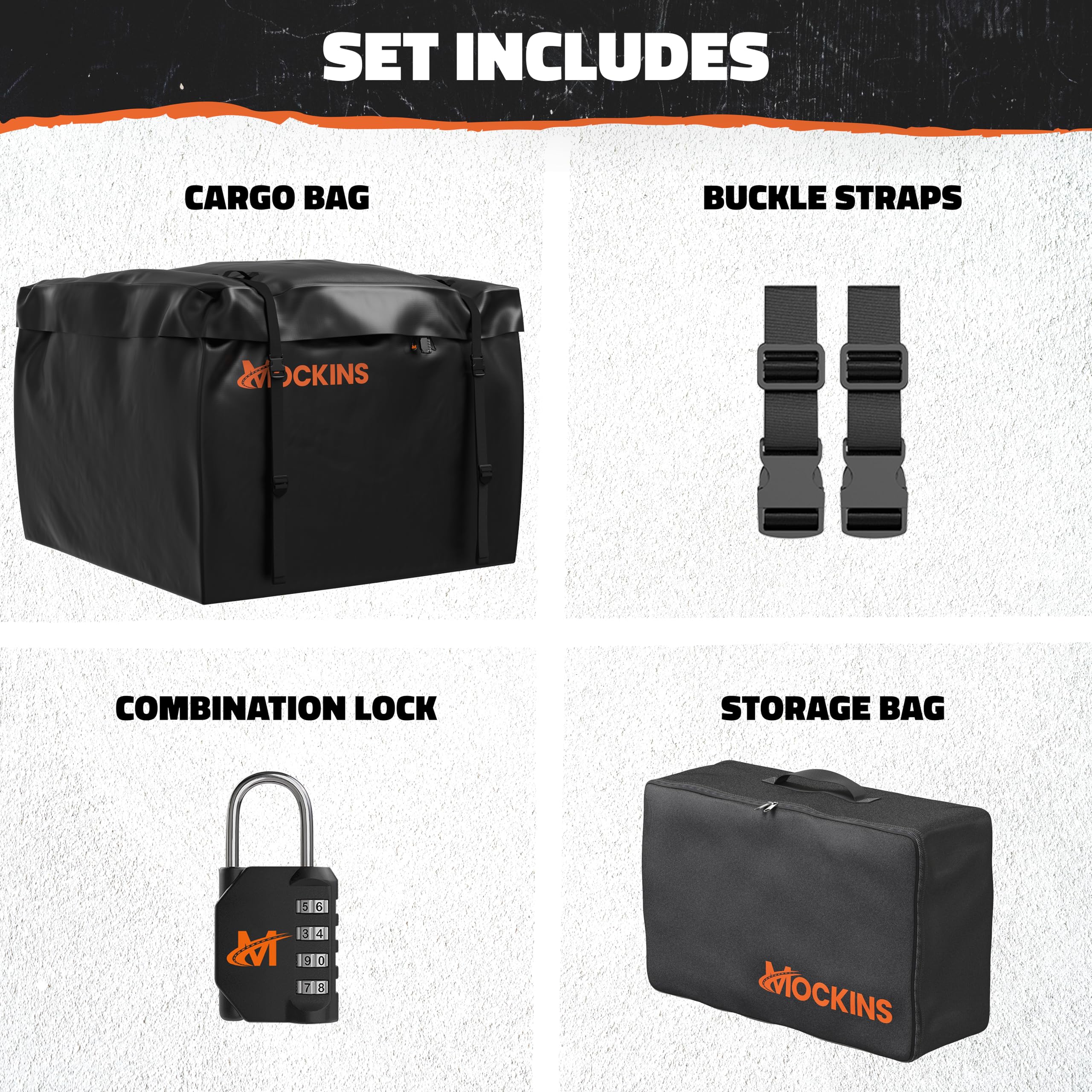 Mockins 30 CuFt Square Weatherproof Trailer Hitch Cargo Carrier Bag
