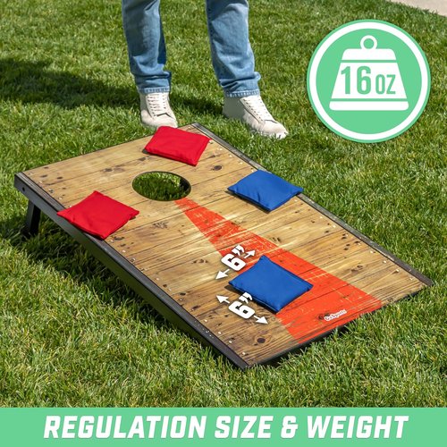 GoSports Official Regulation Cornhole Bean Bags - Set of 8 | All-Weather American Stars and Stripes