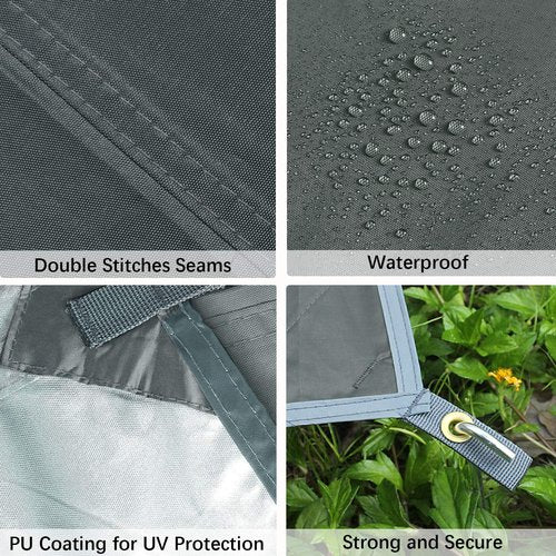 Unigear Hammock Rain Fly, 16.5/14.4/13.1/9.8ft Camping Tarp, UV Protection & Waterproof & Lightweight for Camping, Backpacking and Outdoor Adventure (Gray, 9.8 * 9.8ft)