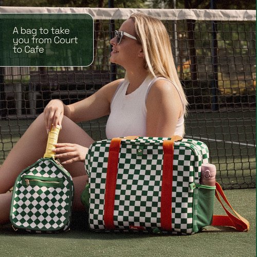 Funlob Pickleball Bag for Women & Men 3-in-1 Neoprene Pickleball Bag Pickelball gift for Women with Paddle Cover, Pockets & Fence Hooks, Water-Resistant Neoprene Crossbody Bag Tote bags for Women